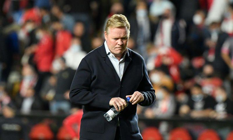 All over: Ronald Koeman during his final match in charge as Barcelona coach, a 1-0 loss at Rayo Vallecano on Wednesday