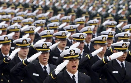 Militaires sud-coréens lors d'une cérémonie de mise en service militaire à Gyeryongdae, le principal complexe militaire de la Corée du Sud, le 4 mars 2016 à Gyeryong (photo d'illustration) 路透社