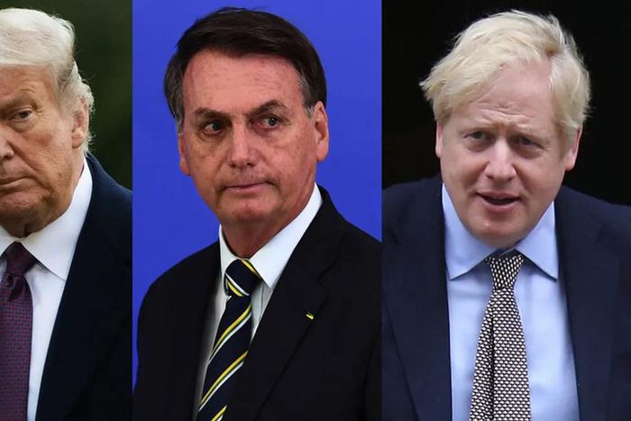 Boris Johnson, Jair Bolsonaro ou encore Donald Trump ont été diagnostiqués positifs au Covid-19 avant Emmanuel Macron. (AFP)