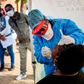 Doctors Without Borders nurse Bhelekazi Mdlalose performs a COVID-19 test on a health worker at the Vlakfontein Clinic in Johannesburg, South Africa, on May 13, 2020.