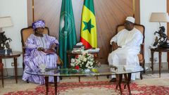 La présidente du HCDS Innocence Ntap Ndiaye en compagnie du président Macky Sall