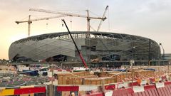 The Education City stadium, seen here under construction in May last year, is the third to be completed among eight venues Qatar is readying for the 2022 World Cup