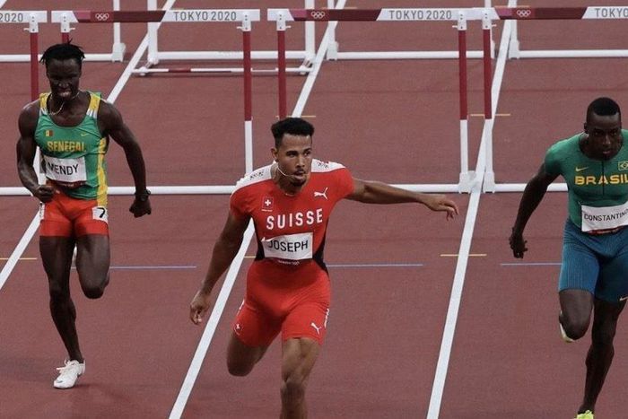 Louis François Mendy termine 7e au 110m haies série avec un temps de 14'83