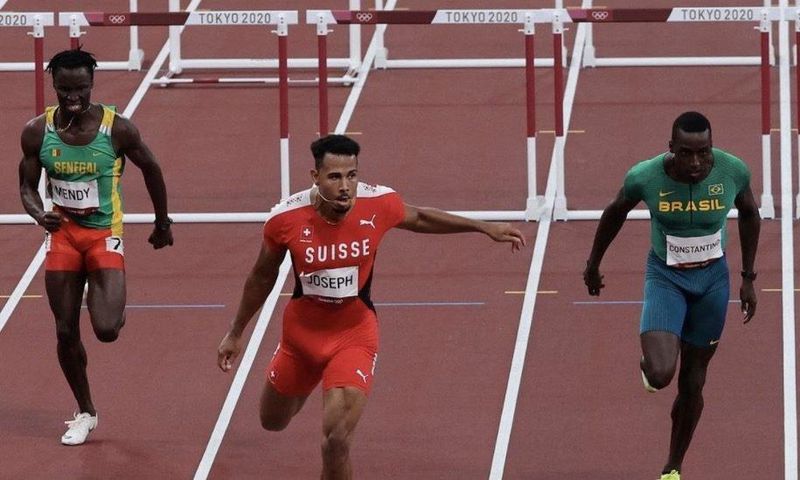 Louis François Mendy termine 7e au 110m haies série avec un temps de 14'83