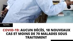 Covid-19: Aucun décès, 18 nouveaux cas et moins de 70 malades sous traitement