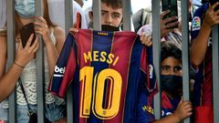 Barcelona fans gathered at the Camp Nou on Sunday to bid farewell to Lionel Messi