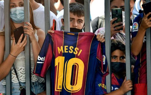 Barcelona fans gathered at the Camp Nou on Sunday to bid farewell to Lionel Messi