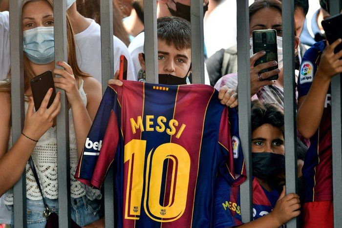 Barcelona fans gathered at the Camp Nou on Sunday to bid farewell to Lionel Messi