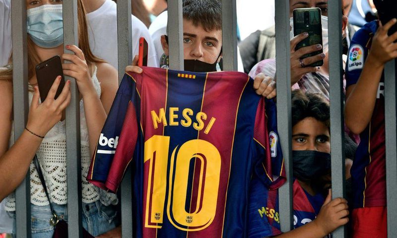 Barcelona fans gathered at the Camp Nou on Sunday to bid farewell to Lionel Messi