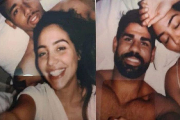 Gabriel Jesus et Diego Costa en compagnie de la même fille