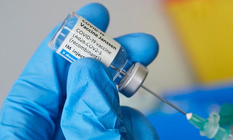 A vial of Johnson & Johnson's COVID-19 vaccine.