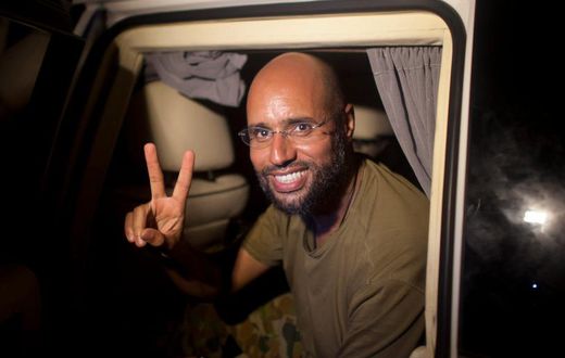 Saif al-Islam Gaddafi in Tripoli, Libya, on August 23, 2011.