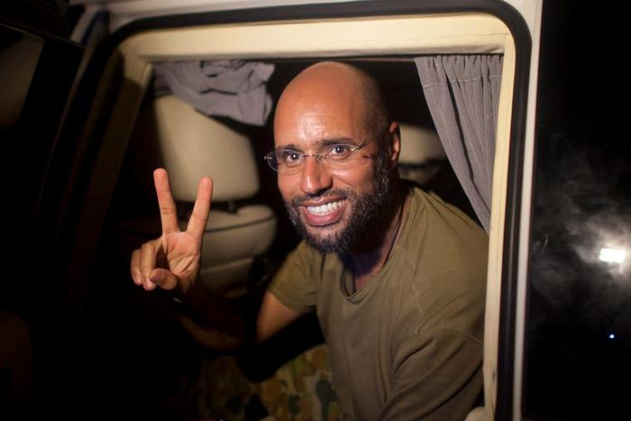 Saif al-Islam Gaddafi in Tripoli, Libya, on August 23, 2011.