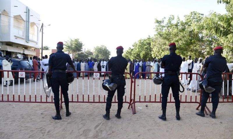 The court case in the northern Senegal was held amid tension as police blocked roads and supporters of the teacher, Cheikhouna Gueye, gathered behind barriers