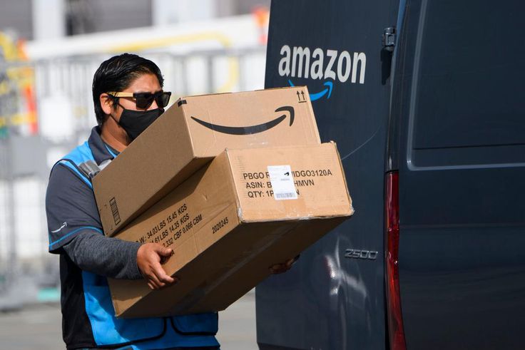 An Amazon delivery driver.