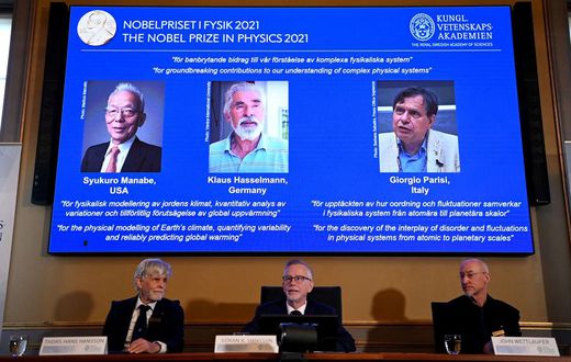 Syukuro-Manabe-Klaus-Hasselmann-Giorgio-Parisi-recompensesleurs-travaux-comprehension-systemes-complexes 0
