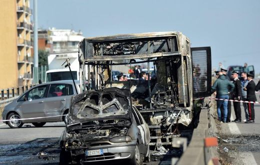 The Italian driver of Senegalese origin on Wednesday hijacked the bus taking the 12-13 year olds from a gym to school in Crema, east of Milan