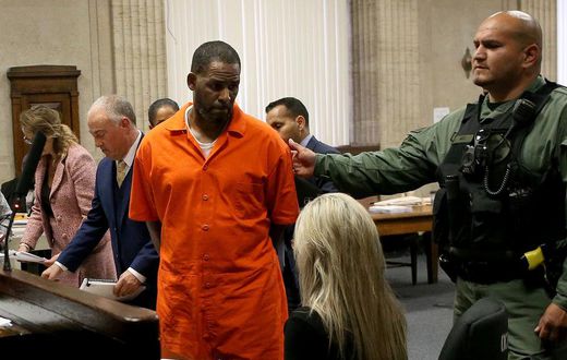 R Kelly pictured attending a separate court hearing in Chicago earlier in September