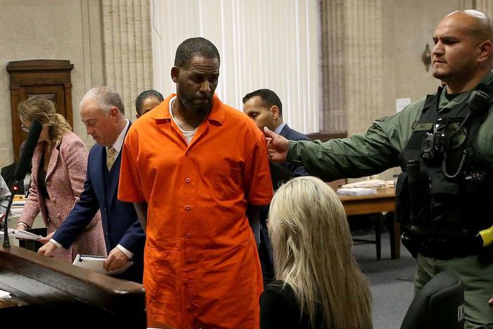 R Kelly pictured attending a separate court hearing in Chicago earlier in September