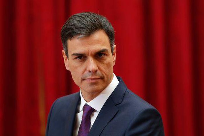 le-premier-ministre-espagnol-pedro-sanchez-lors-d-une-conference-de-presse-le-23-juin-2018-a-paris
