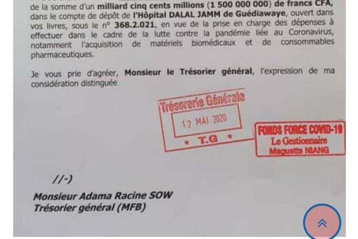 SUBVENTION DE 1,5 MILLIARD À DALAL JAMM : LE DOCUMENT QUI CONFOND LE PCA DÉMISSIONNAIRE
