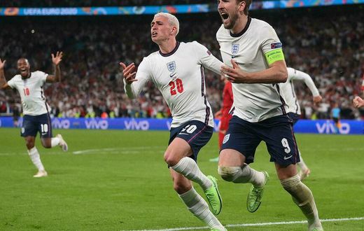 Harry Kane a inscrit le but de la qualification en finale après un penalty © Laurence Griffiths, AFP