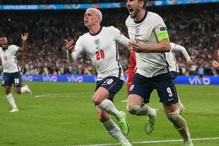 Harry Kane a inscrit le but de la qualification en finale après un penalty © Laurence Griffiths, AFP