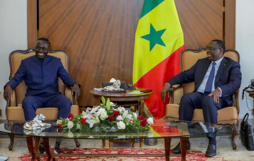Sadio Mané reçu au palais