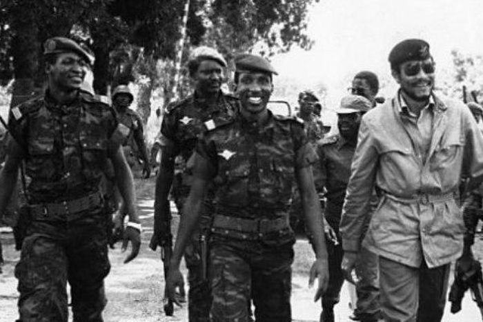 Blaise Compaoré, Thomas Sankara and Jerry Rawlings (L-R)