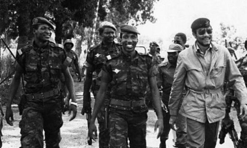Blaise Compaoré, Thomas Sankara and Jerry Rawlings (L-R)