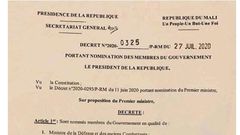 Mali : le Président Ibk nomme un gouvernement exceptionnel de 6 membres