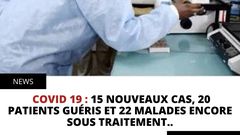 COVID 19 : 15 NOUVEAUX CAS, 20 PATIENTS GUÉRIS ET 22 MALADES ENCORE SOUS TRAITEMENT..