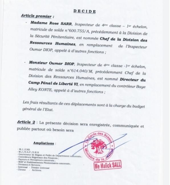 sanction directeur prison