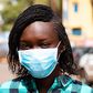 Coronavirus : a schoolgirl wearing a mask
