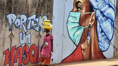 Coronavirus: une peinture murale pour sensibiliser sur le respect des gestes barrières
