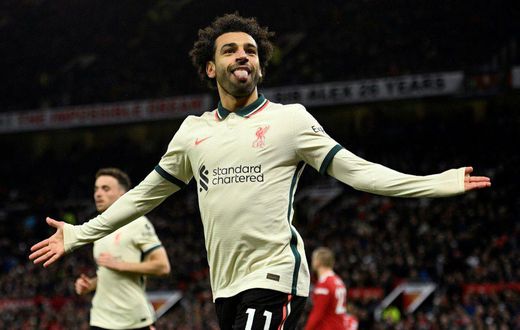 Egyptian King: Mohamed Salah's hat-trick against Manchester United made him the top-scoring African player in Premier League history