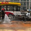Tracé du BRT : une voiture prend feu et complètement calcinée