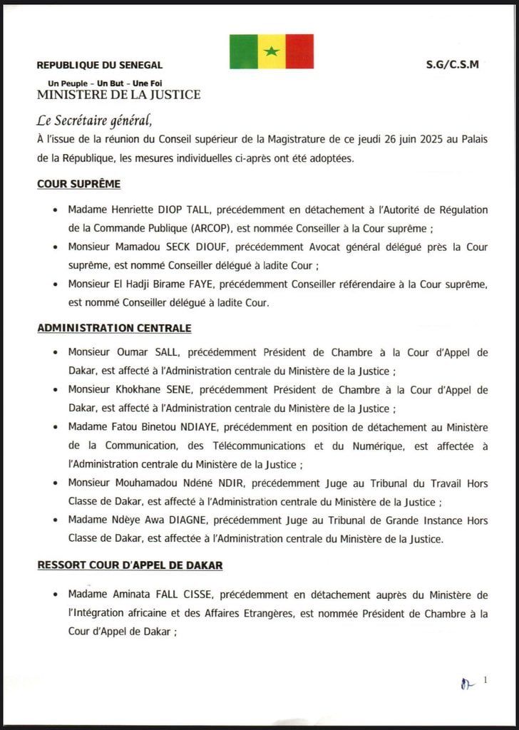 Chamboulement dans la magistrature