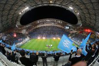 The atmosphere at the Velodrome before a Marseille-PSG game in 2017