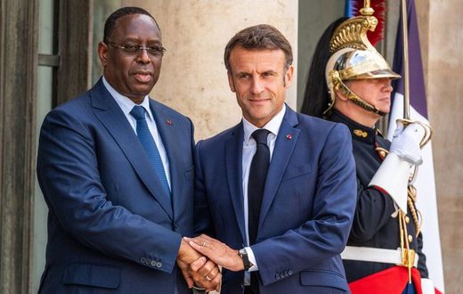 Macky Sall et Emmanuel Macron, lors d'une rencontre à l'Elysée le 23 juin 2023. - Alexis Jumeau/SIPA / Alexis Jumeau/SIPA