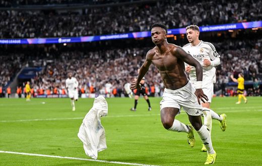 Vinicius celebrates hat-trick against Dortmund