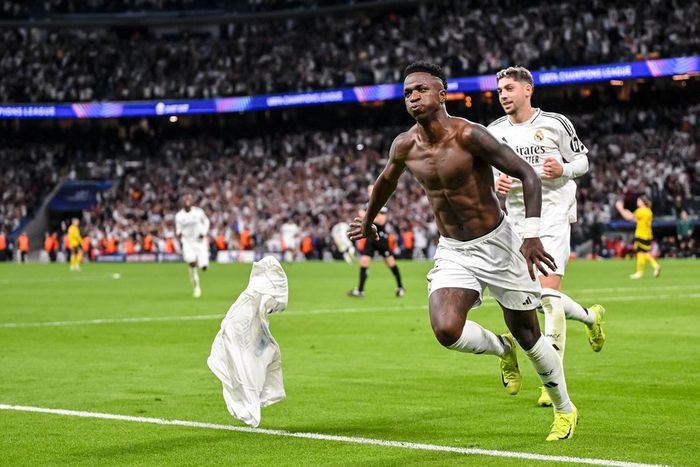 Vinicius celebrates hat-trick against Dortmund