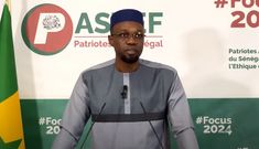 Ousmane Sonko en conférence de presse, le 19 janvier 2023