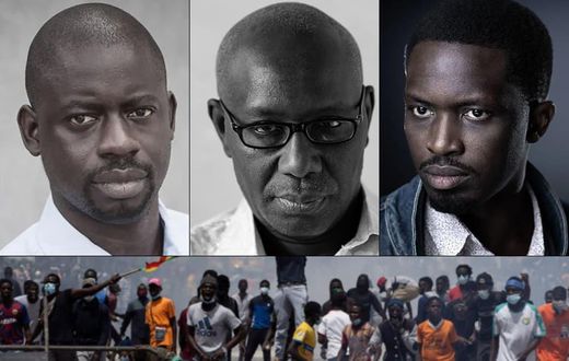 Boubacar Boris Diop, Felwine Sarr et Mohamed Mbougar Sarr / Crédit Canalactu