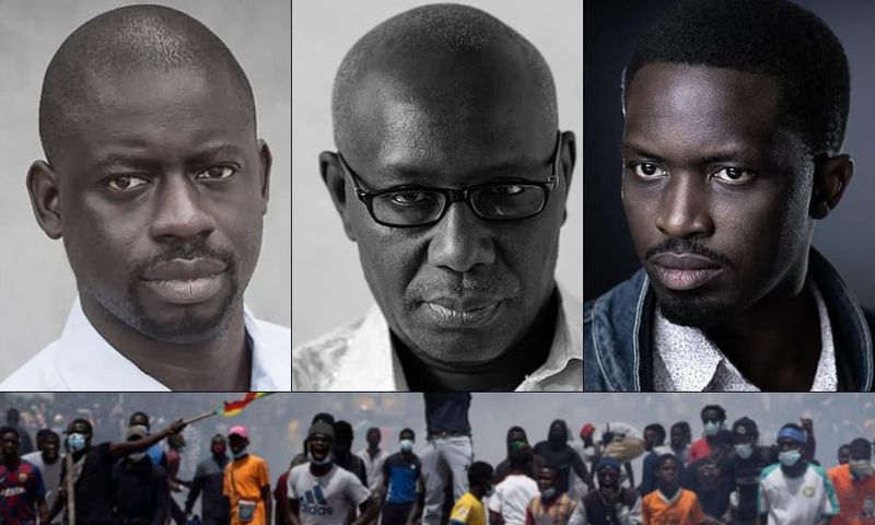 Boubacar Boris Diop, Felwine Sarr et Mohamed Mbougar Sarr / Crédit Canalactu