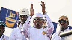 Mahamat Idriss Déby Itno, le 4 mai 2024 lors de son dernier meeting avant l’élection présidentielle au Tchad