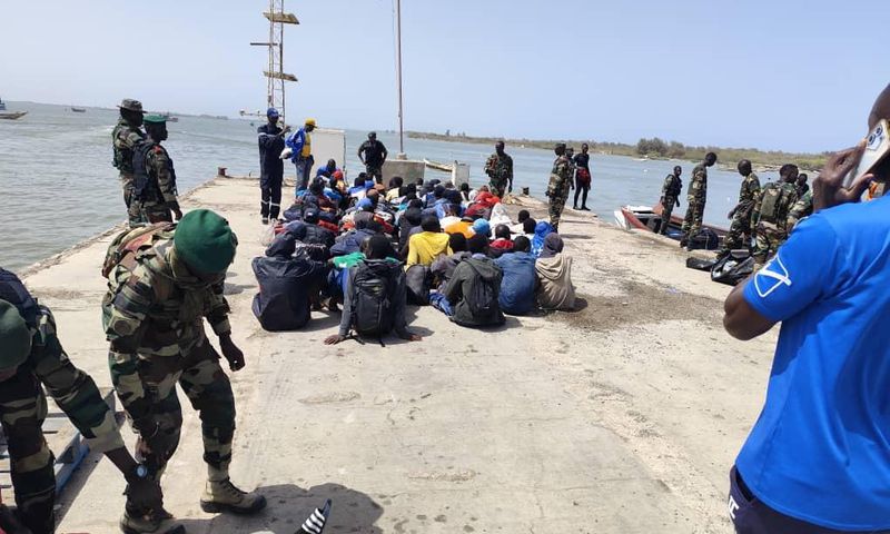 Interception de migrants par la Marine à Saint Louis