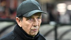 Saint-Etienne's newly named French head coach Jean-Louis Gasset attends their match against Guingamp (EAG) on December 20, 2017, at the Roudourou Stadium in Guingamp, western France