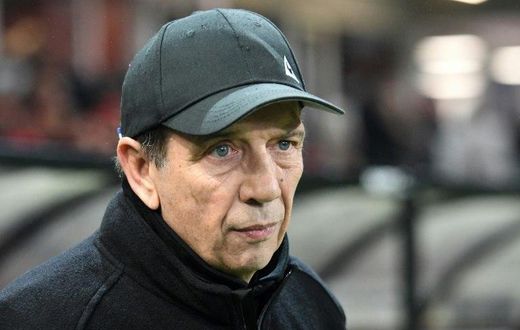 Saint-Etienne's newly named French head coach Jean-Louis Gasset attends their match against Guingamp (EAG) on December 20, 2017, at the Roudourou Stadium in Guingamp, western France