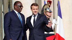 Le président Macky Sall et son hologue français Emmanuel Macron lors d'une rencontre à l'Elysée, le 15 mai 2019
